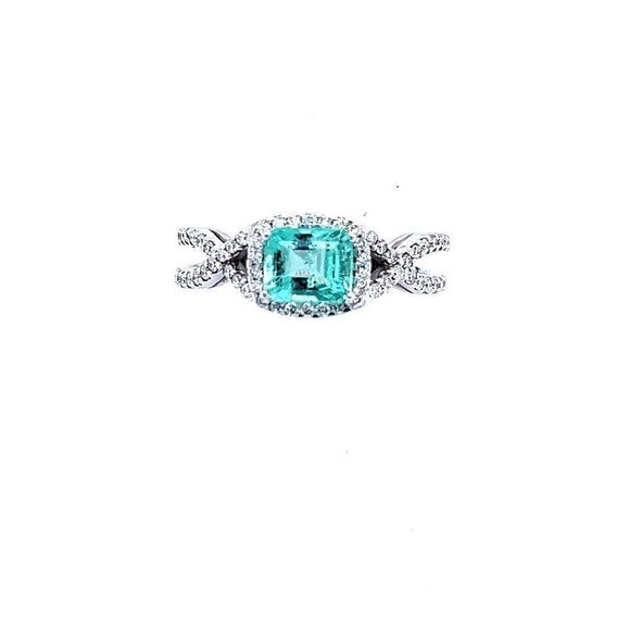 Natural Emerald Diamond Ring 6.5 14k W Gold 1.31 TCW Certified $4,750 216674 - Picture 1 of 8